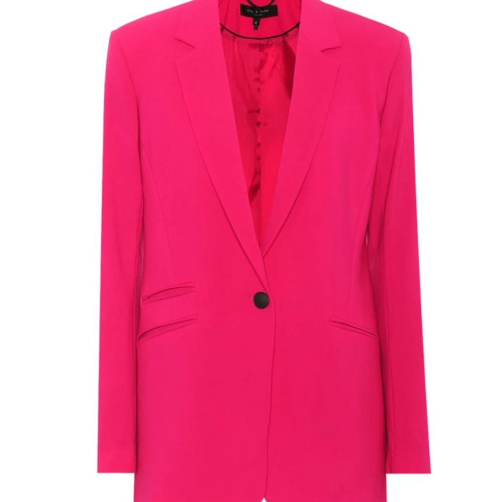 Ridley Stretch-wool Blazer In Pink